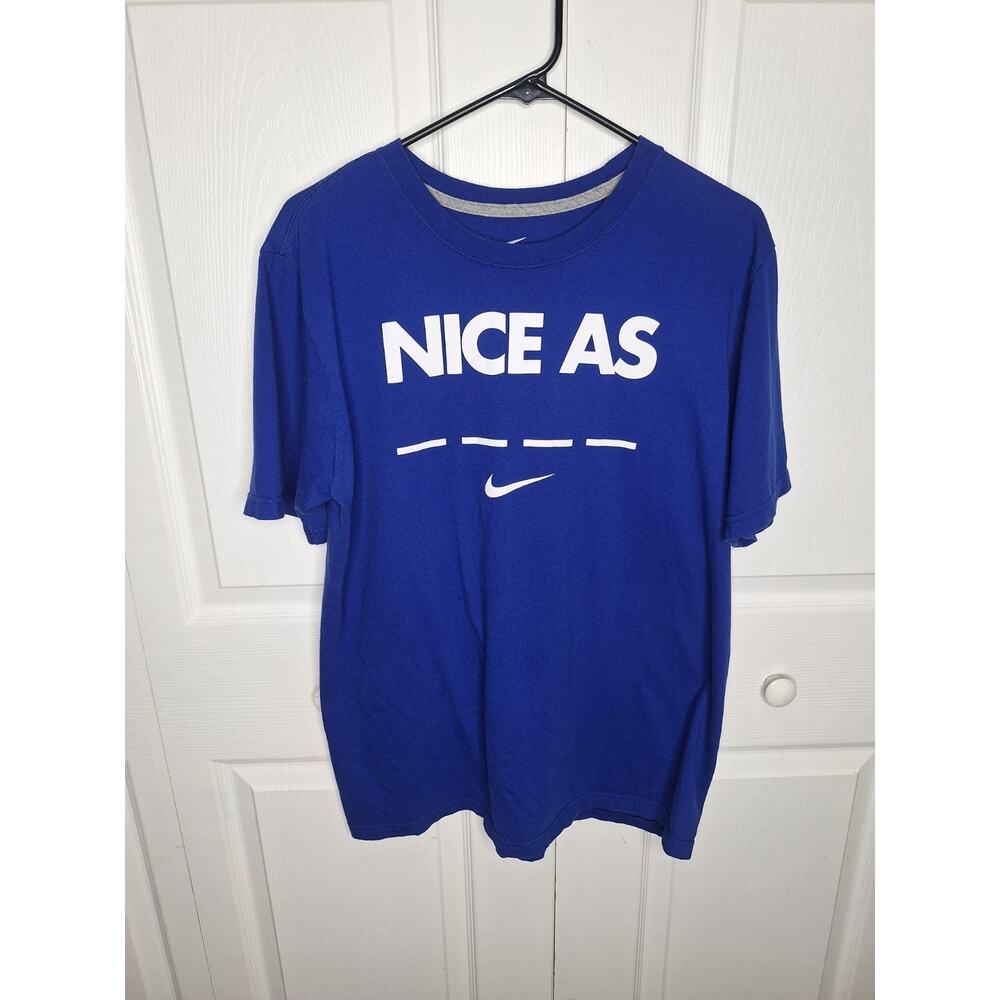 Nike “Nice As Nike” Blue White Graphic T-Shirt size Large 2010’s